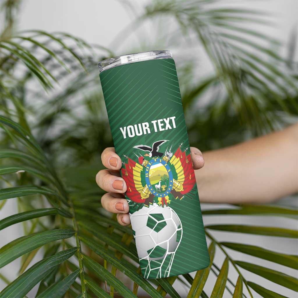 Custom Bolivia Football Skinny Tumbler Vamos La Verde - Wonder Print Shop
