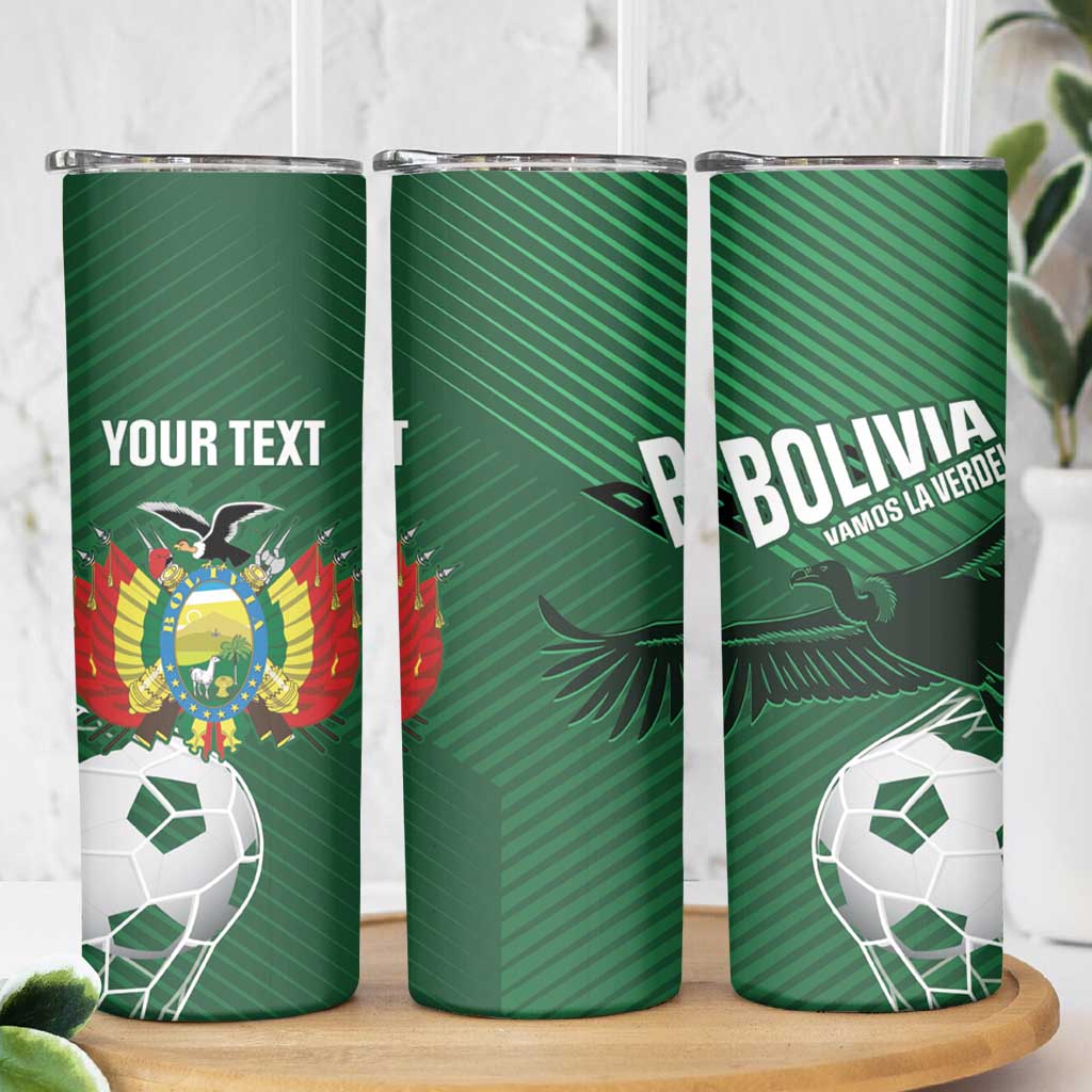 Custom Bolivia Football Skinny Tumbler Vamos La Verde - Wonder Print Shop
