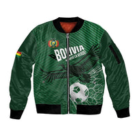 Custom Bolivia Football Sleeve Zip Bomber Jacket Vamos La Verde - Wonder Print Shop