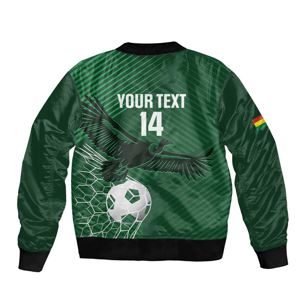 Custom Bolivia Football Sleeve Zip Bomber Jacket Vamos La Verde - Wonder Print Shop