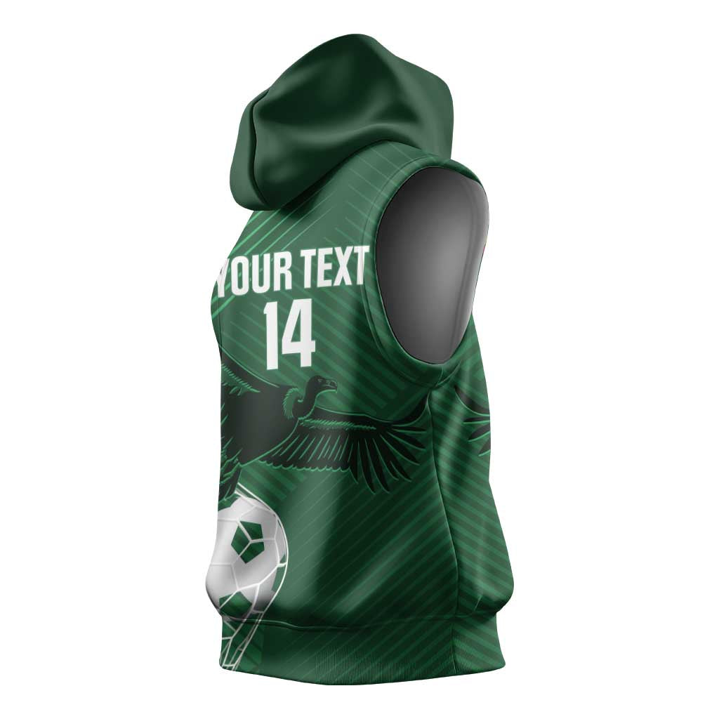 Custom Bolivia Football Sleeveless Hoodie Vamos La Verde - Wonder Print Shop