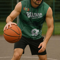 Custom Bolivia Football Sleeveless Hoodie Vamos La Verde - Wonder Print Shop