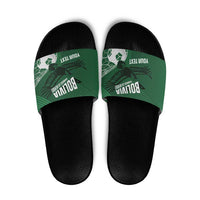 Custom Bolivia Football Slide Sandals Vamos La Verde - Wonder Print Shop