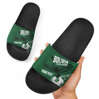 Custom Bolivia Football Slide Sandals Vamos La Verde - Wonder Print Shop
