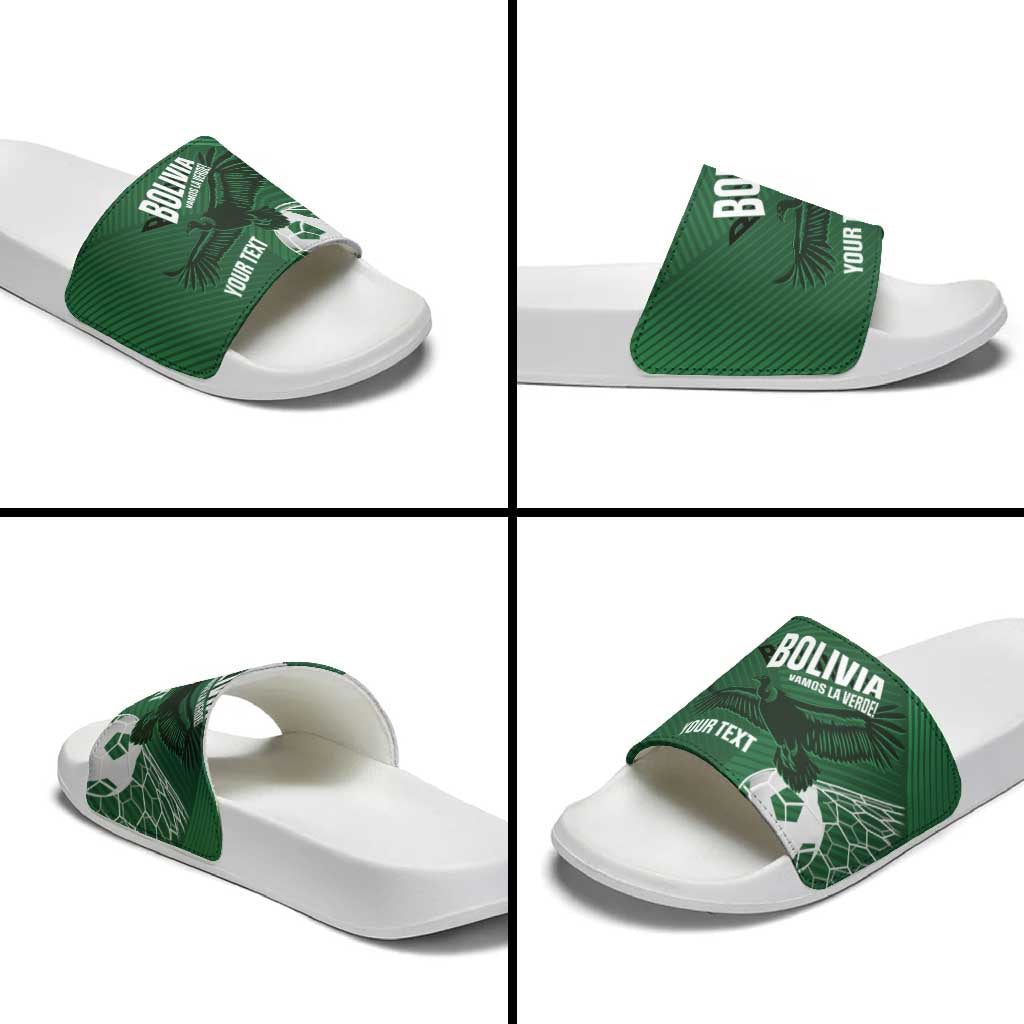 Custom Bolivia Football Slide Sandals Vamos La Verde - Wonder Print Shop