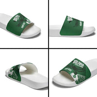 Custom Bolivia Football Slide Sandals Vamos La Verde - Wonder Print Shop