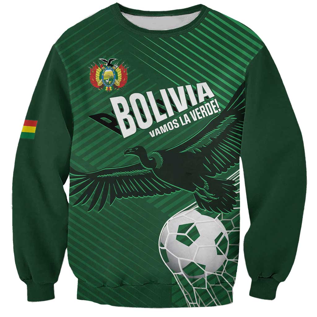 Custom Bolivia Football Sweatshirt Vamos La Verde - Wonder Print Shop