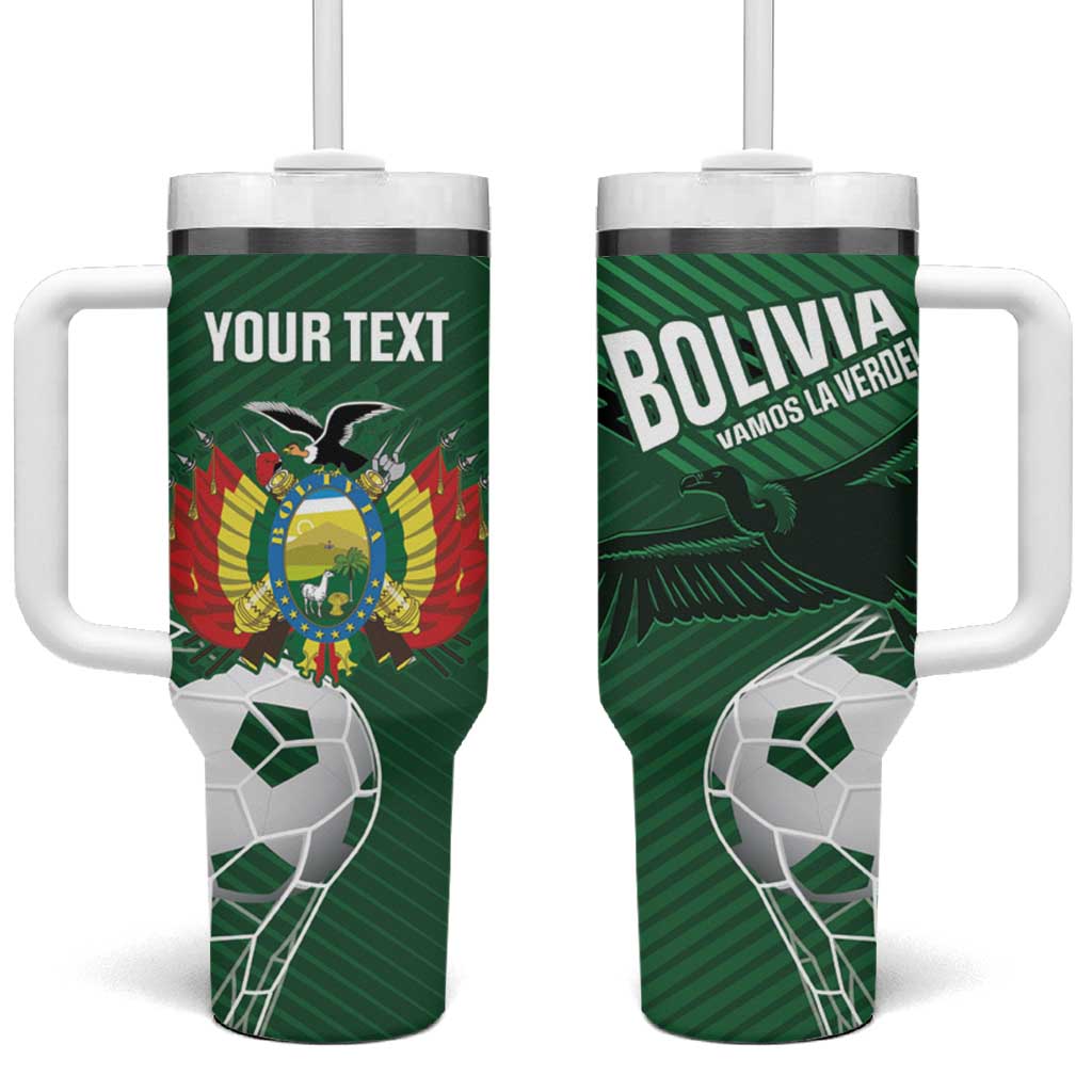 Custom Bolivia Football Tumbler With Handle Vamos La Verde - Wonder Print Shop