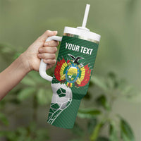 Custom Bolivia Football Tumbler With Handle Vamos La Verde - Wonder Print Shop
