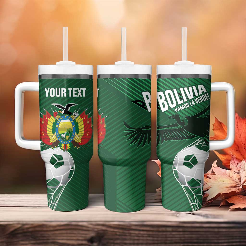 Custom Bolivia Football Tumbler With Handle Vamos La Verde - Wonder Print Shop