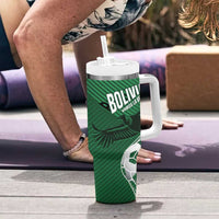 Custom Bolivia Football Tumbler With Handle Vamos La Verde - Wonder Print Shop