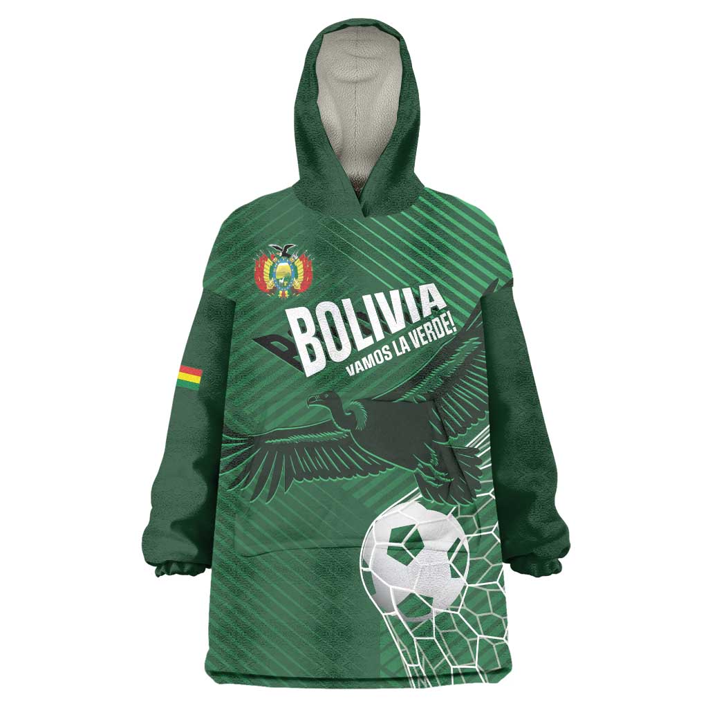 Custom Bolivia Football Wearable Blanket Hoodie Vamos La Verde - Wonder Print Shop