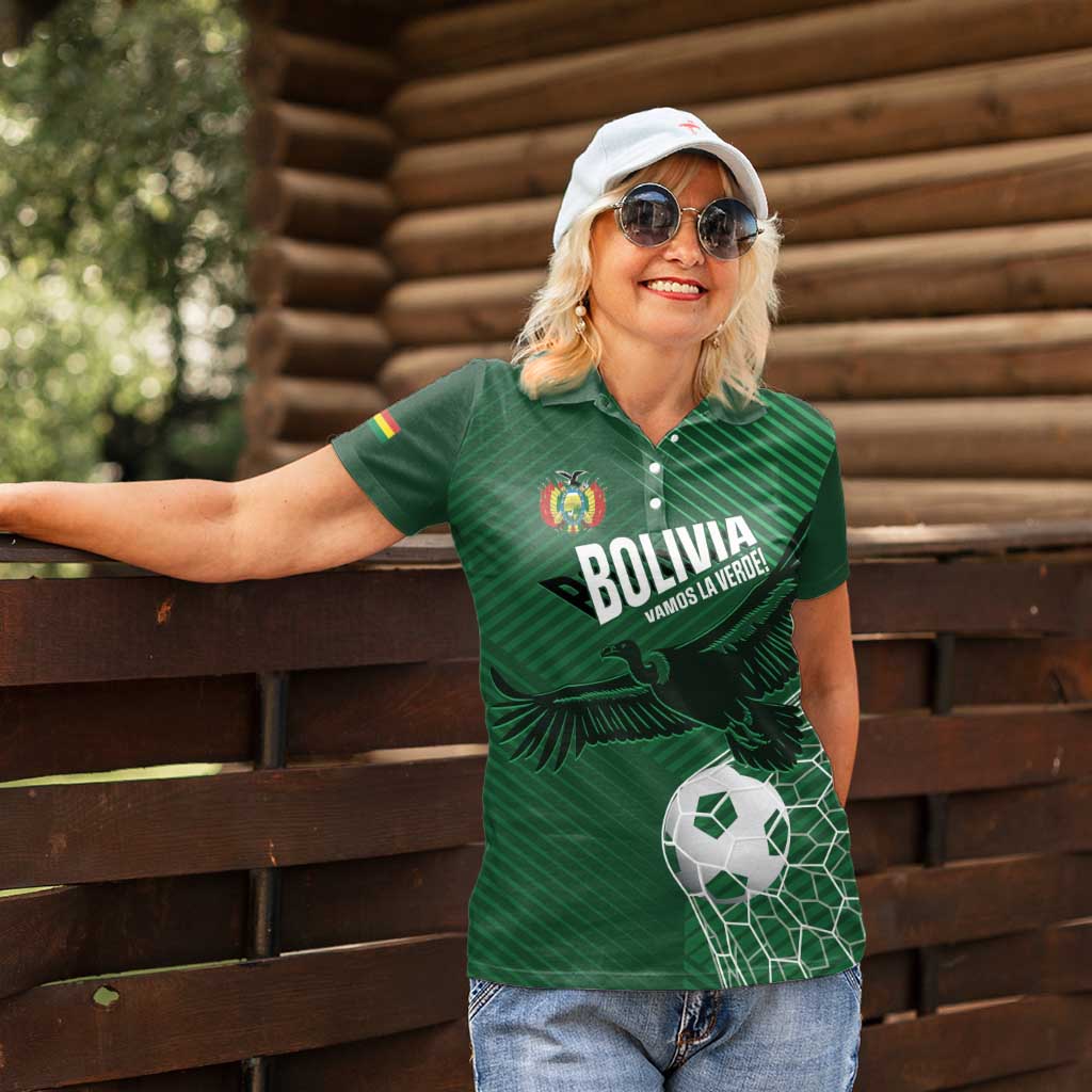 Custom Bolivia Football Women Polo Shirt Vamos La Verde - Wonder Print Shop