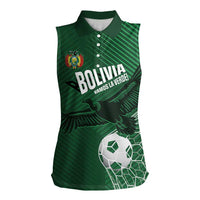 Custom Bolivia Football Women Sleeveless Polo Shirt Vamos La Verde - Wonder Print Shop
