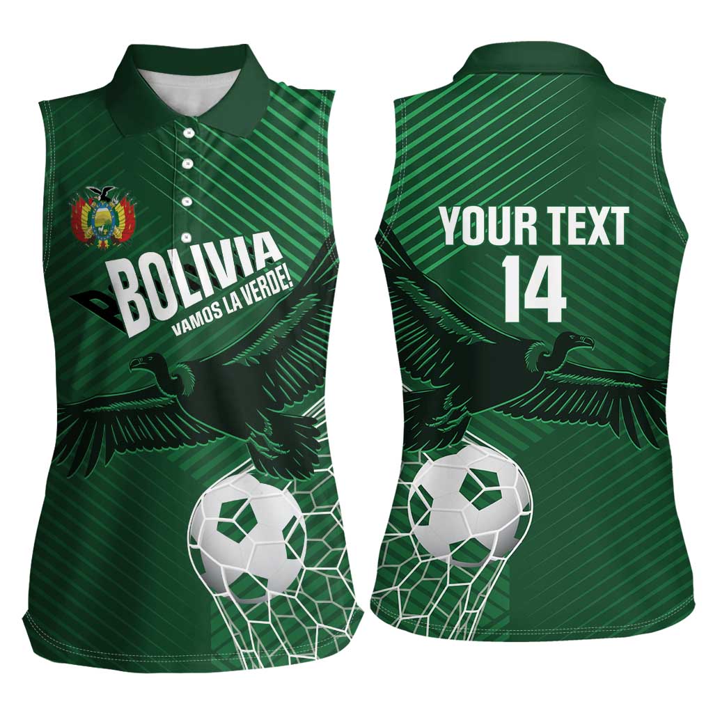 Custom Bolivia Football Women Sleeveless Polo Shirt Vamos La Verde - Wonder Print Shop
