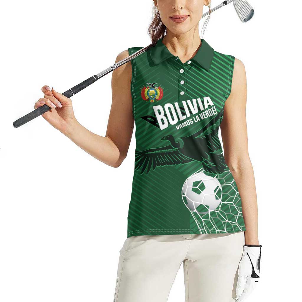 Custom Bolivia Football Women Sleeveless Polo Shirt Vamos La Verde - Wonder Print Shop