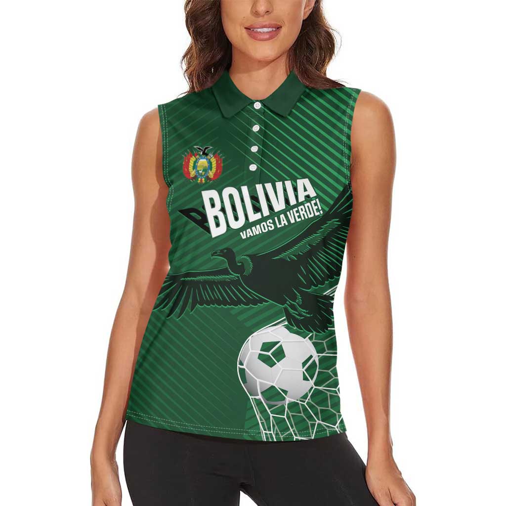 Custom Bolivia Football Women Sleeveless Polo Shirt Vamos La Verde - Wonder Print Shop
