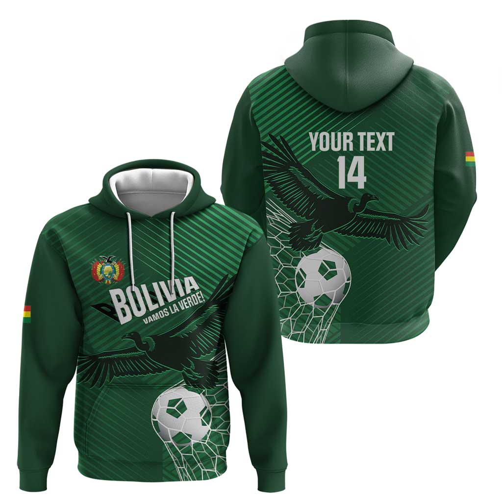 Custom Bolivia Football Zip Hoodie Vamos La Verde - Wonder Print Shop
