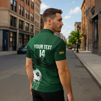 Custom Bolivia Football Zipper Polo Shirt Vamos La Verde - Wonder Print Shop