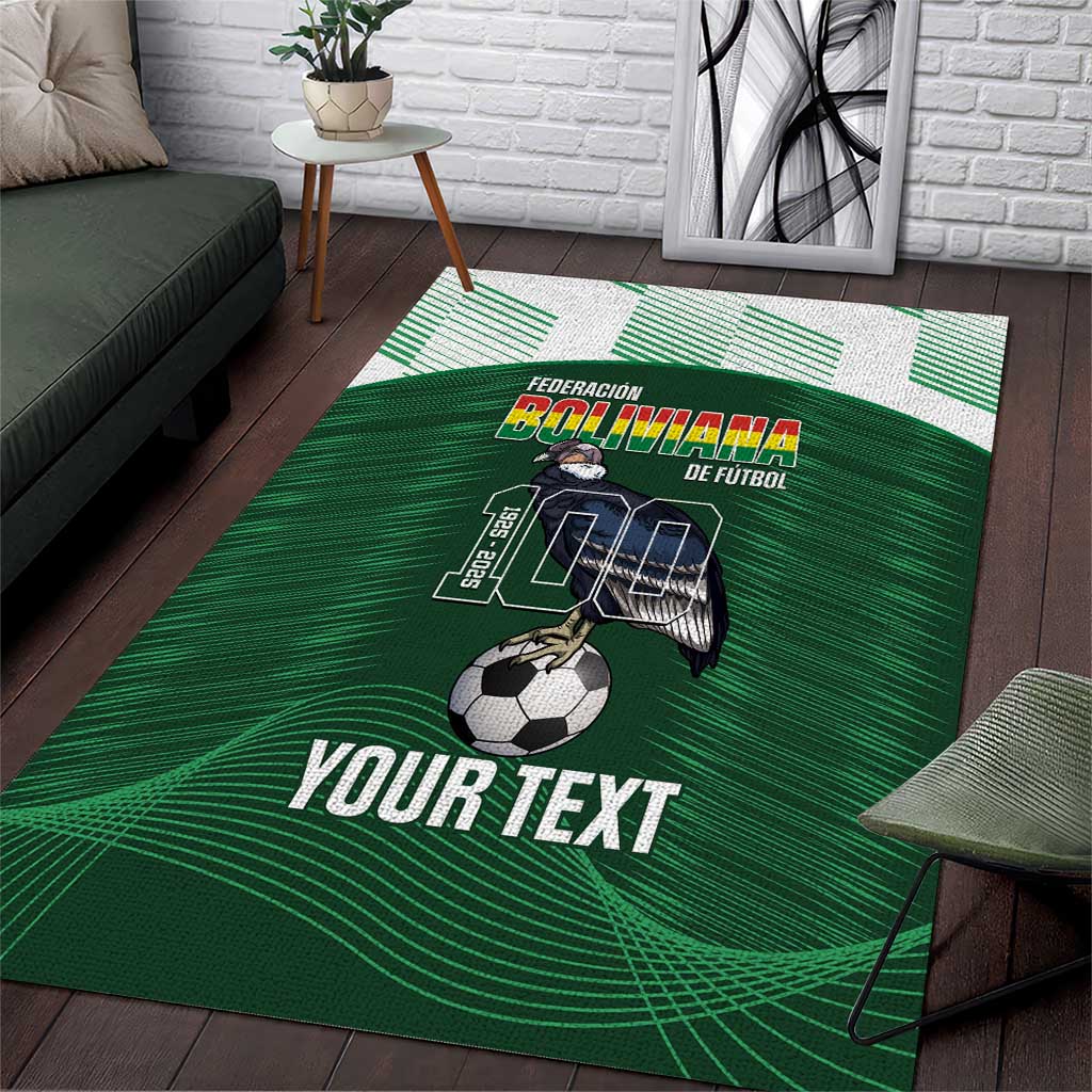 Custom Bolivia Football Area Rug 100th Anniversary Andean Condor Proud - Wonder Print Shop