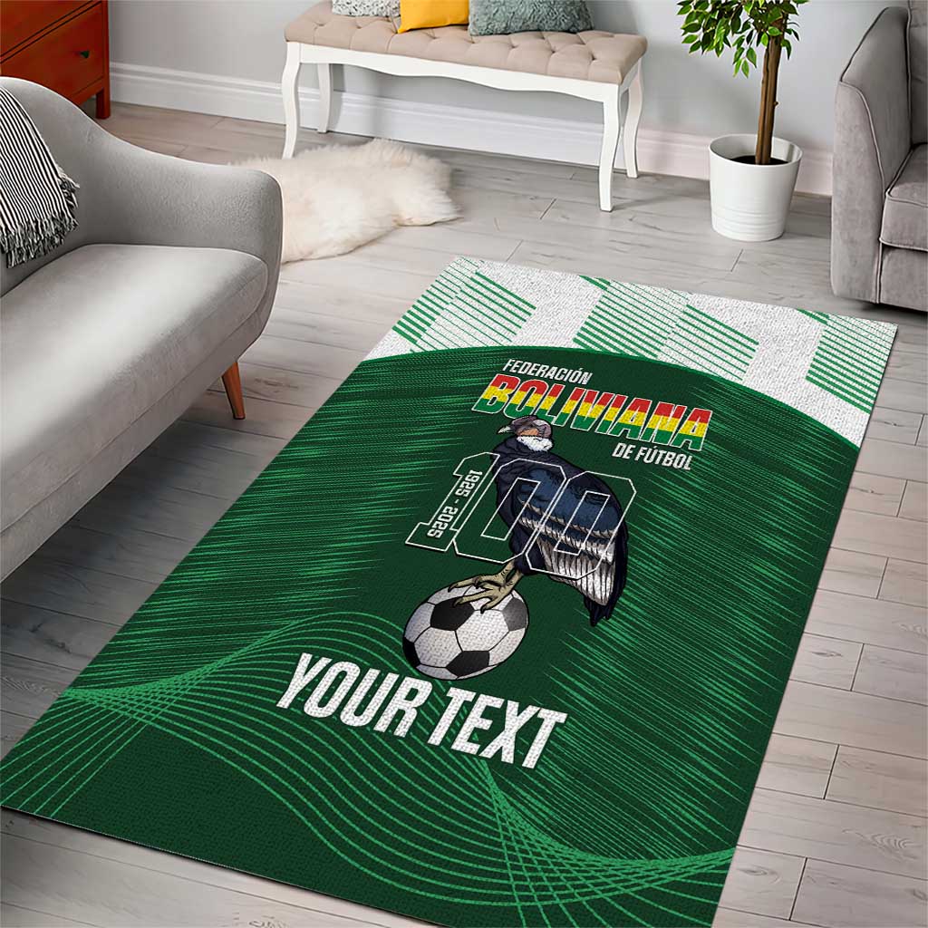 Custom Bolivia Football Area Rug 100th Anniversary Andean Condor Proud - Wonder Print Shop