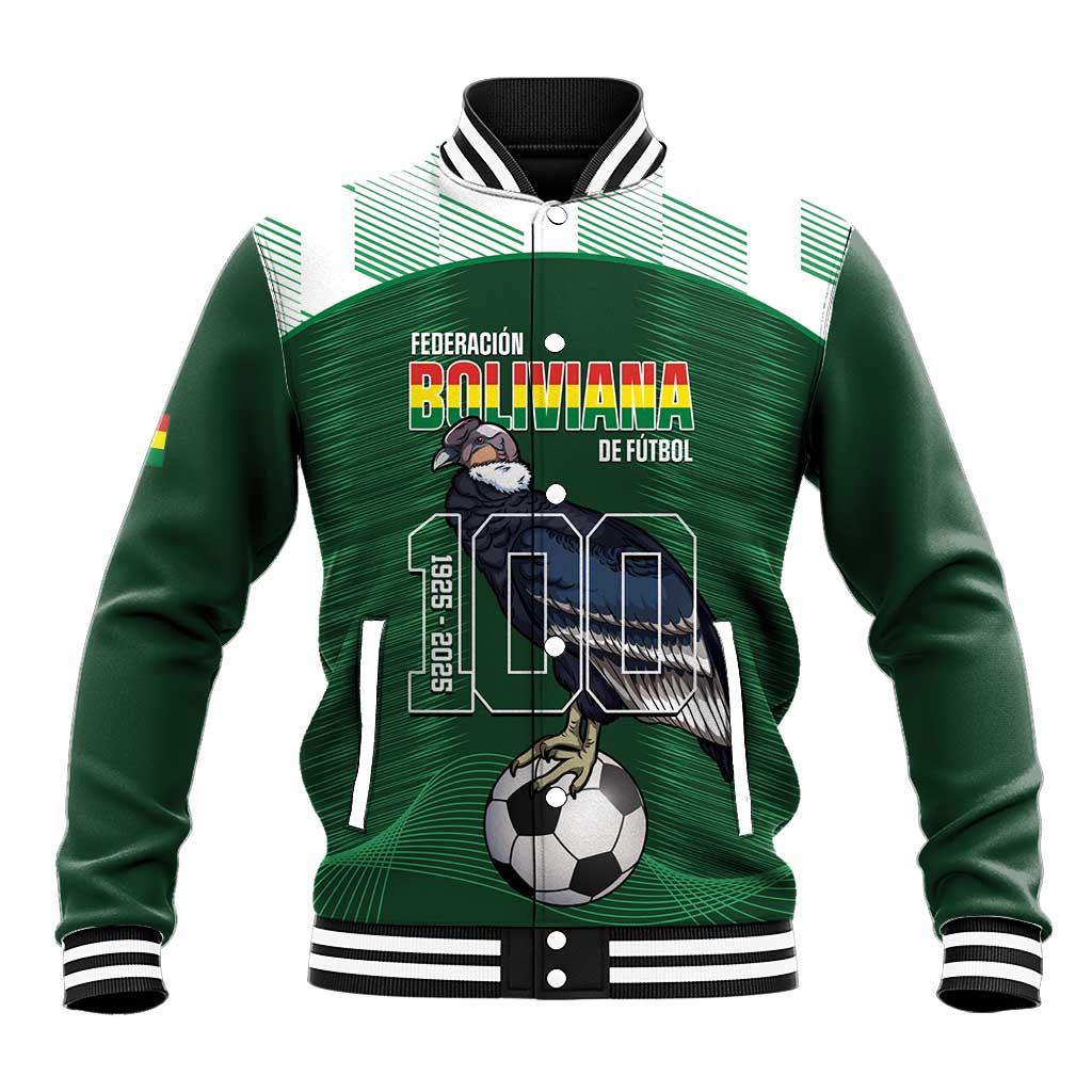 Custom Bolivia Football Baseball Jacket 100th Anniversary Andean Condor Proud - Wonder Print Shop
