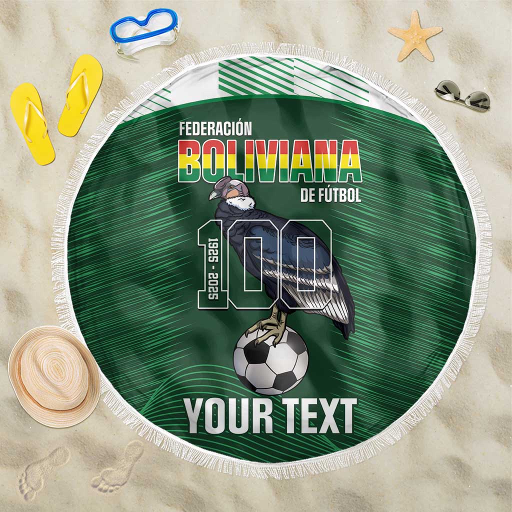 Custom Bolivia Football Beach Blanket 100th Anniversary Andean Condor Proud - Wonder Print Shop