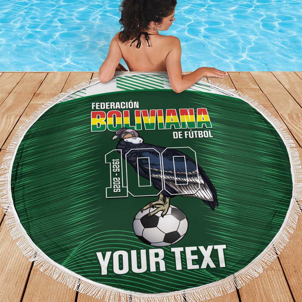Custom Bolivia Football Beach Blanket 100th Anniversary Andean Condor Proud - Wonder Print Shop
