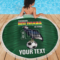 Custom Bolivia Football Beach Blanket 100th Anniversary Andean Condor Proud - Wonder Print Shop