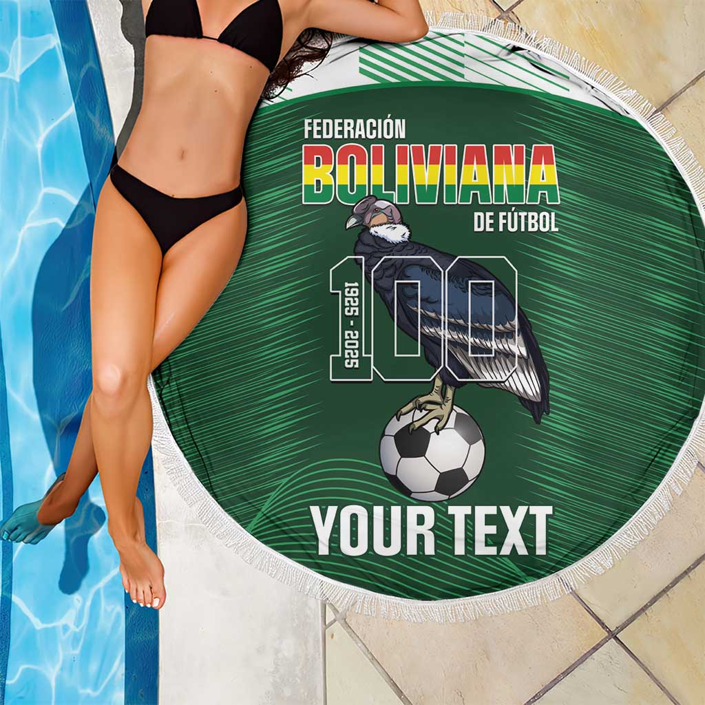 Custom Bolivia Football Beach Blanket 100th Anniversary Andean Condor Proud - Wonder Print Shop