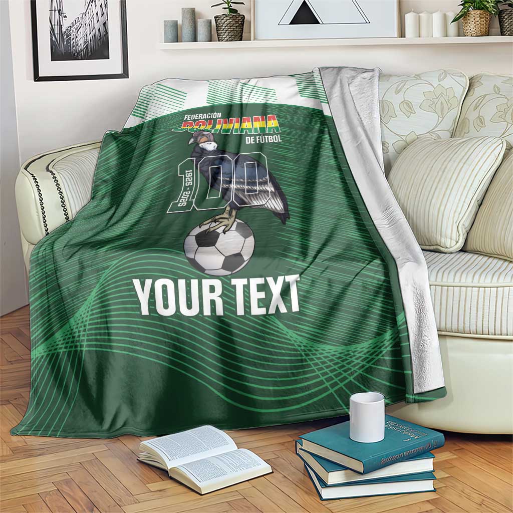 Custom Bolivia Football Blanket 100th Anniversary Andean Condor Proud - Wonder Print Shop