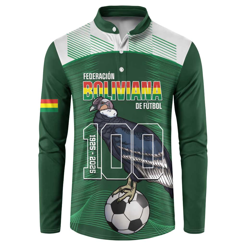 Custom Bolivia Football Button Sweatshirt 100th Anniversary Andean Condor Proud - Wonder Print Shop