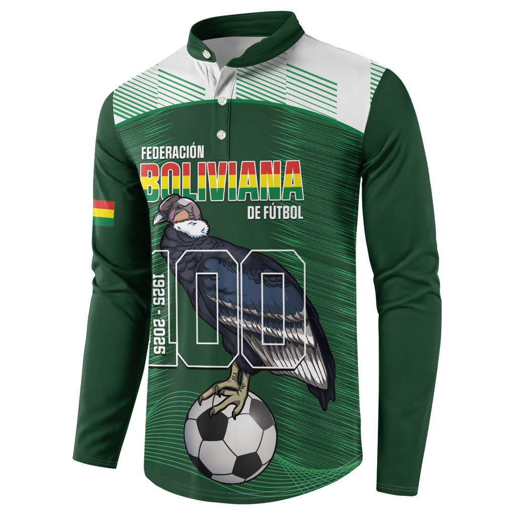 Custom Bolivia Football Button Sweatshirt 100th Anniversary Andean Condor Proud - Wonder Print Shop