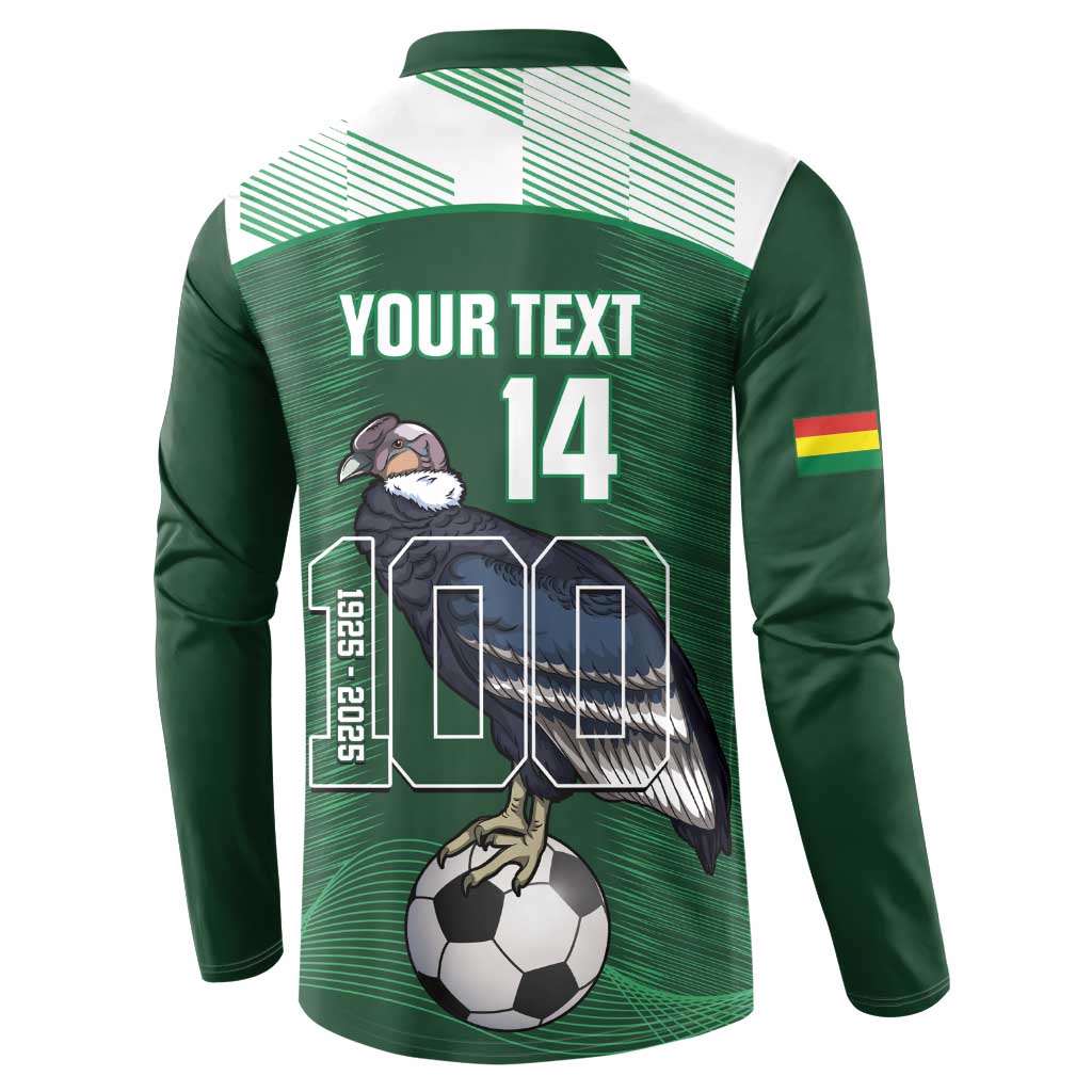 Custom Bolivia Football Button Sweatshirt 100th Anniversary Andean Condor Proud - Wonder Print Shop