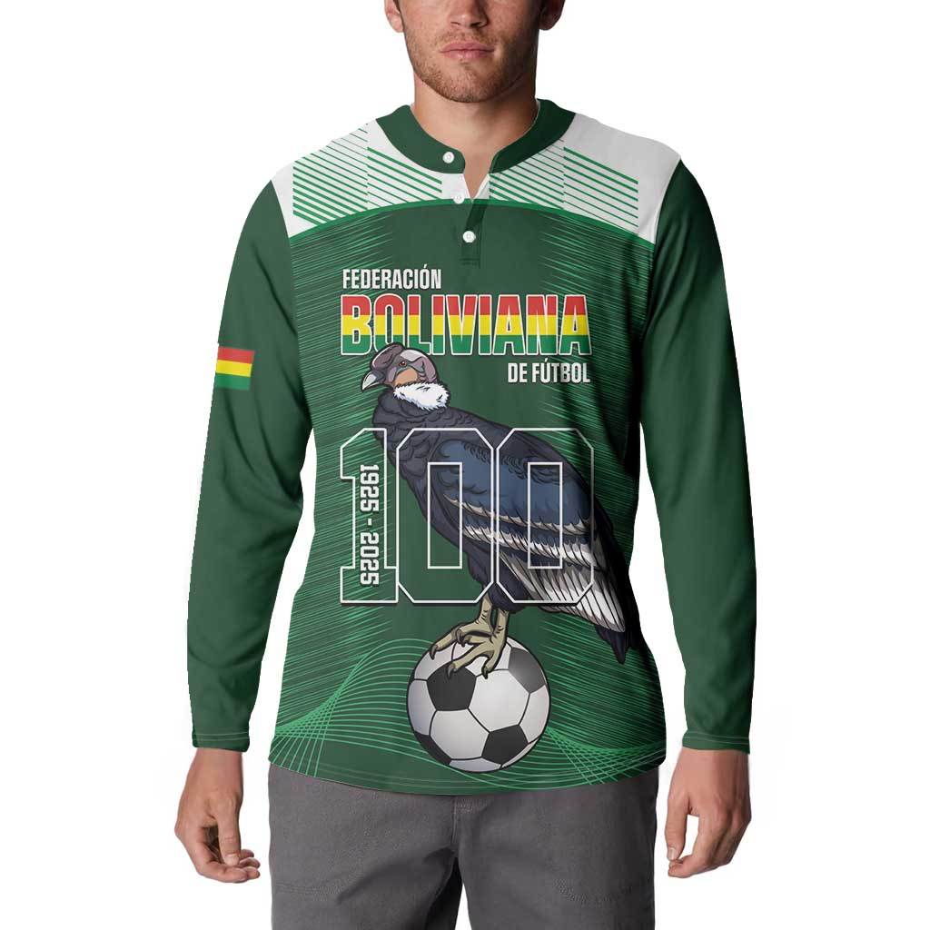 Custom Bolivia Football Button Sweatshirt 100th Anniversary Andean Condor Proud - Wonder Print Shop