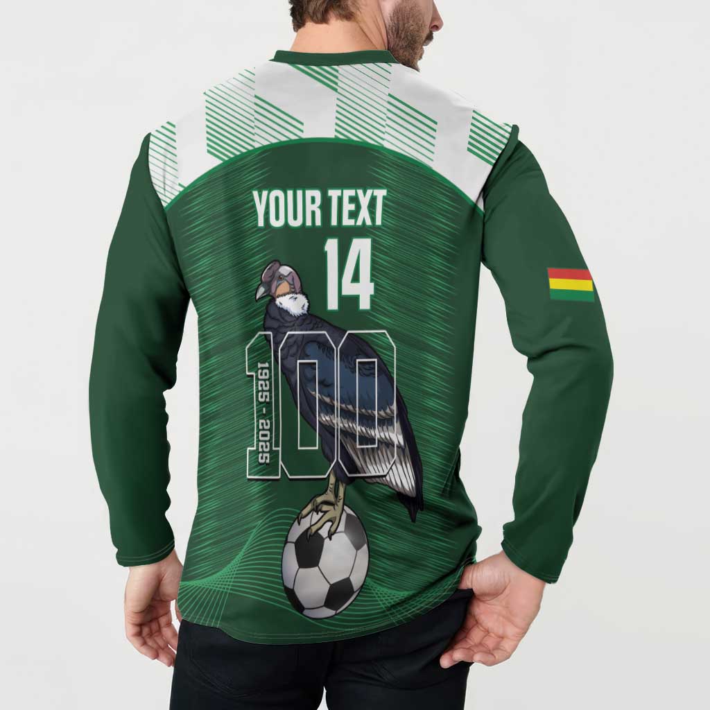 Custom Bolivia Football Button Sweatshirt 100th Anniversary Andean Condor Proud - Wonder Print Shop