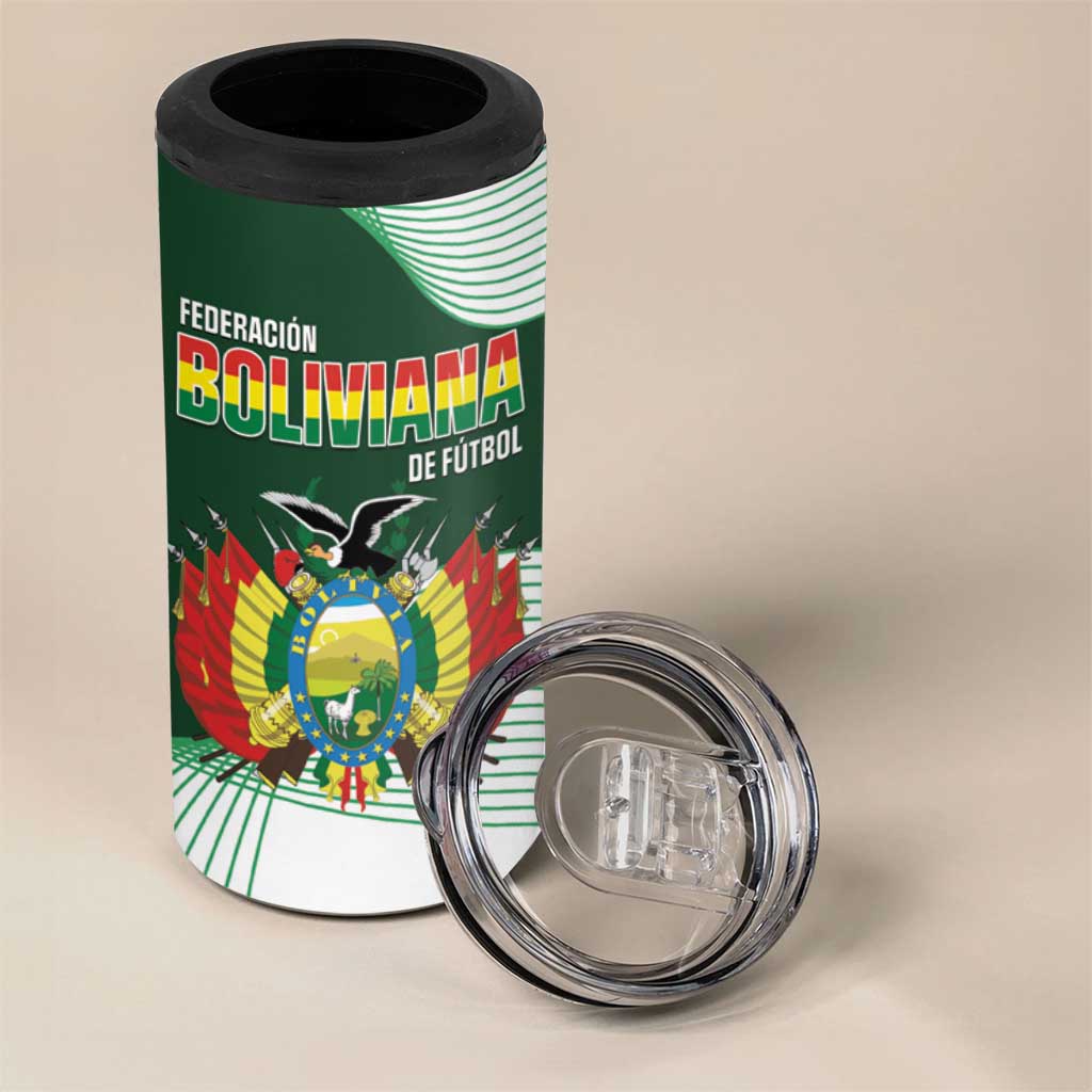 Custom Bolivia Football 4 in 1 Can Cooler Tumbler 100th Anniversary Andean Condor Proud - Wonder Print Shop