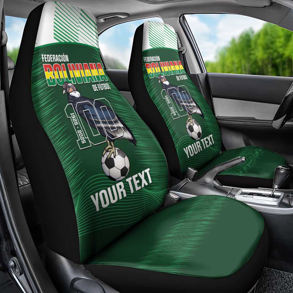 Custom Bolivia Football Car Seat Cover 100th Anniversary Andean Condor Proud - Wonder Print Shop