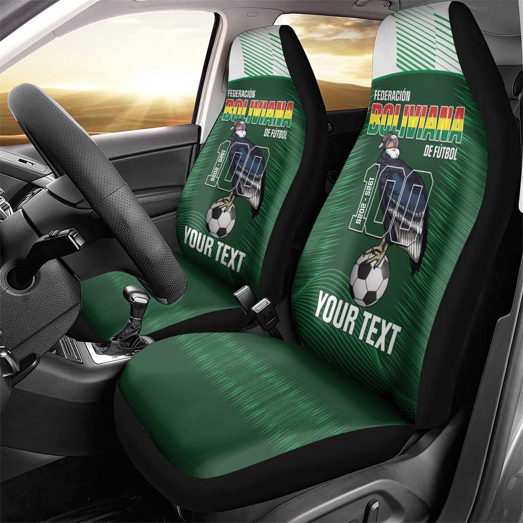 Custom Bolivia Football Car Seat Cover 100th Anniversary Andean Condor Proud - Wonder Print Shop