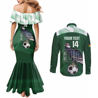 Custom Bolivia Football Couples Matching Mermaid Dress and Long Sleeve Button Shirt 100th Anniversary Andean Condor Proud - Wonder Print Shop