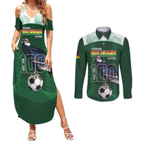 Custom Bolivia Football Couples Matching Summer Maxi Dress and Long Sleeve Button Shirt 100th Anniversary Andean Condor Proud - Wonder Print Shop