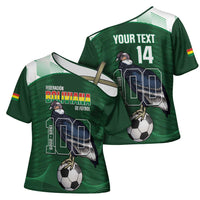 Custom Bolivia Football Cross Shoulder Shirt 100th Anniversary Andean Condor Proud - Wonder Print Shop