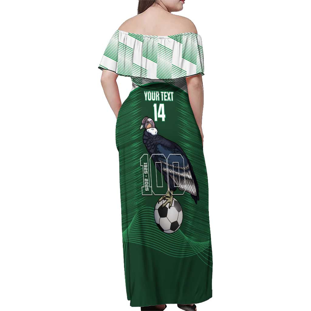 Custom Bolivia Football Family Matching Off Shoulder Maxi Dress and Hawaiian Shirt 100th Anniversary Andean Condor Proud - Wonder Print Shop
