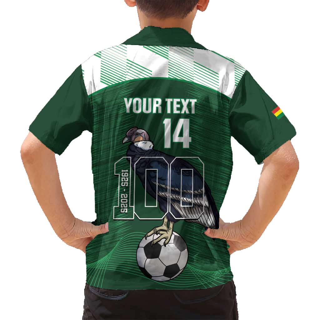 Custom Bolivia Football Family Matching Puletasi and Hawaiian Shirt 100th Anniversary Andean Condor Proud - Wonder Print Shop