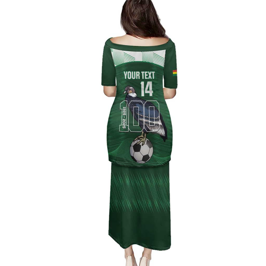 Custom Bolivia Football Family Matching Puletasi and Hawaiian Shirt 100th Anniversary Andean Condor Proud - Wonder Print Shop