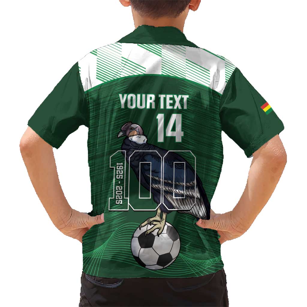 Custom Bolivia Football Family Matching Short Sleeve Bodycon Dress and Hawaiian Shirt 100th Anniversary Andean Condor Proud - Wonder Print Shop