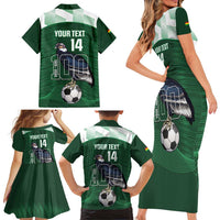 Custom Bolivia Football Family Matching Short Sleeve Bodycon Dress and Hawaiian Shirt 100th Anniversary Andean Condor Proud - Wonder Print Shop