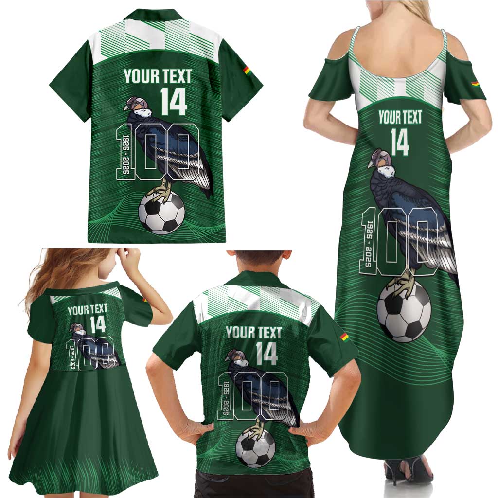 Custom Bolivia Football Family Matching Summer Maxi Dress and Hawaiian Shirt 100th Anniversary Andean Condor Proud - Wonder Print Shop