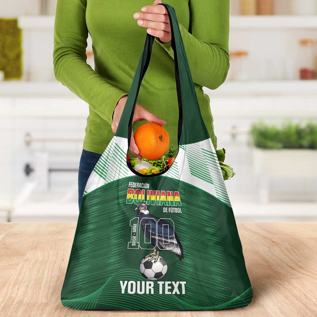 Custom Bolivia Football Grocery Bag 100th Anniversary Andean Condor Proud - Wonder Print Shop