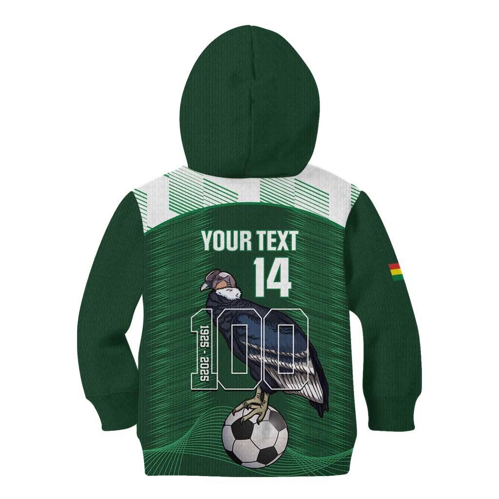 Custom Bolivia Football Kid Hoodie 100th Anniversary Andean Condor Proud - Wonder Print Shop